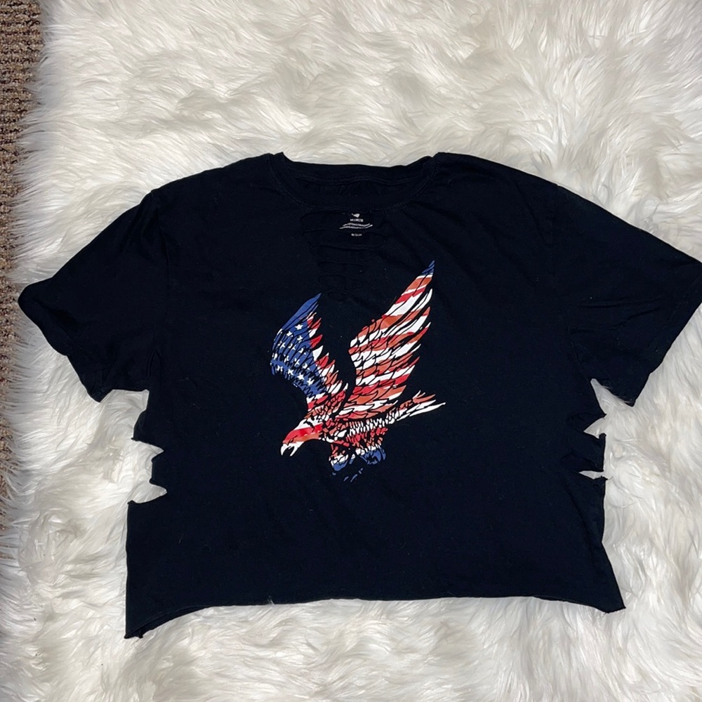 5 for $25🎈 American Legends cut up crop eagle top